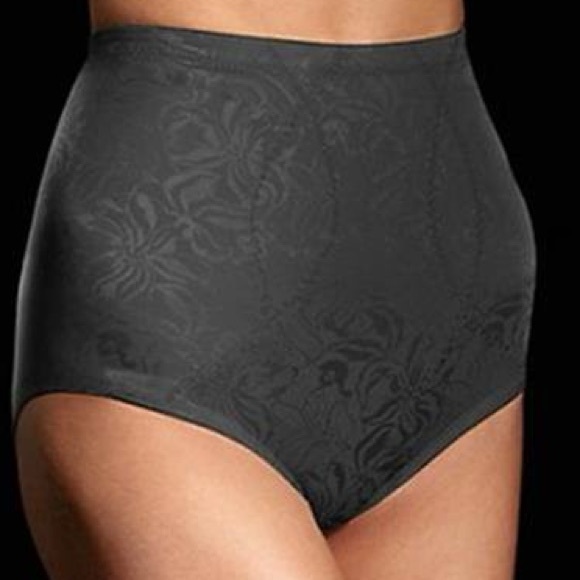 Maidenform Flexees Ultimate Slimmer Shaping Brief Panty S Black Floral Jacquard - Picture 1 of 5